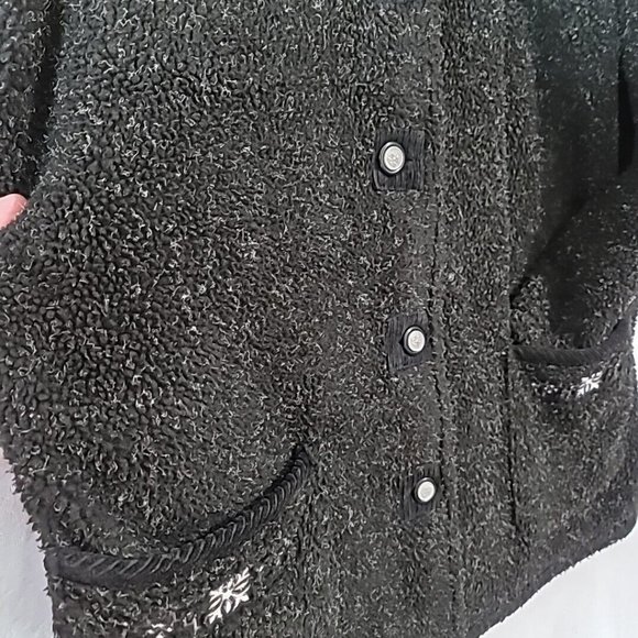 Vintage Anthony Richards Reversible Fleece Black Coat Overcoat Women’s 2XL - Picture 3 of 16